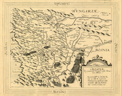 HRVATSKA – opća karta, 1593., faksimil