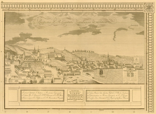 ZAGREBAČKA BISKUPIJA – upravna karta, 1822., bakrorez