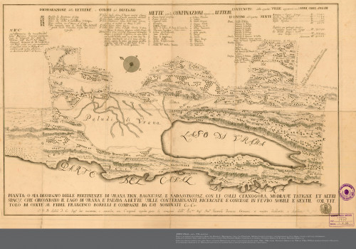 JEZERO VRANA – karta, 1755., bakrotisak