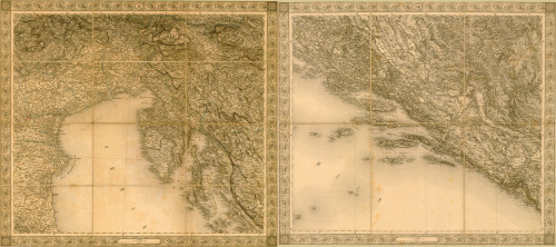 ISTRA, KVARNER, DALMACIJA – topografska karta, 1856., tisak