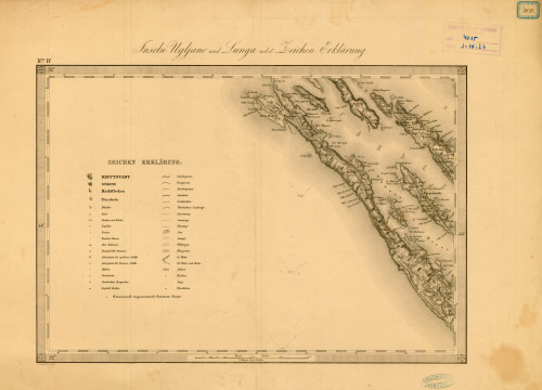 DALMACIJA, ŠIBENIK, SPLIT, UGLJAN, RIVANJ, SESTRUNJ, ZVERINAC, DUGI OTOK, IŽ, RAVA – topografska karta, 1870. –  1880., tisak