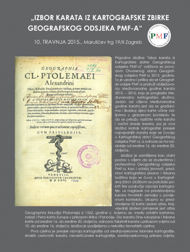 Prigodna izložba “Izbor karata iz Kartografske zbirke Geografskog odsjeka PMF-a”