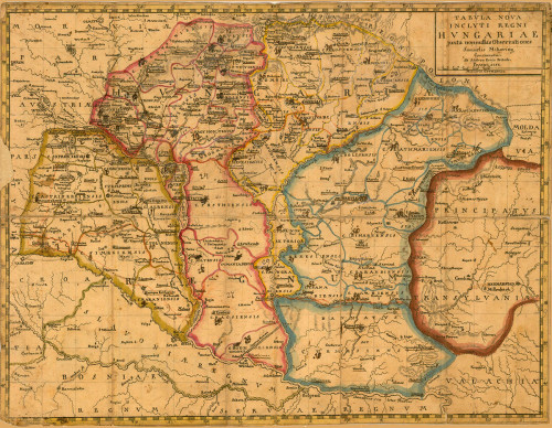 UGARSKA – upravna karta, 1753., bakrorez djelomično u boji